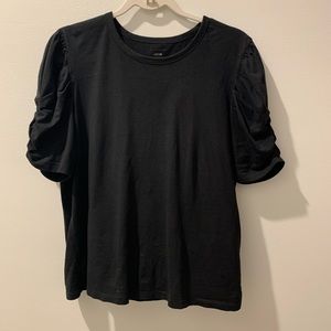 JOE’S JEANS black tshirt w/ruched sleeves